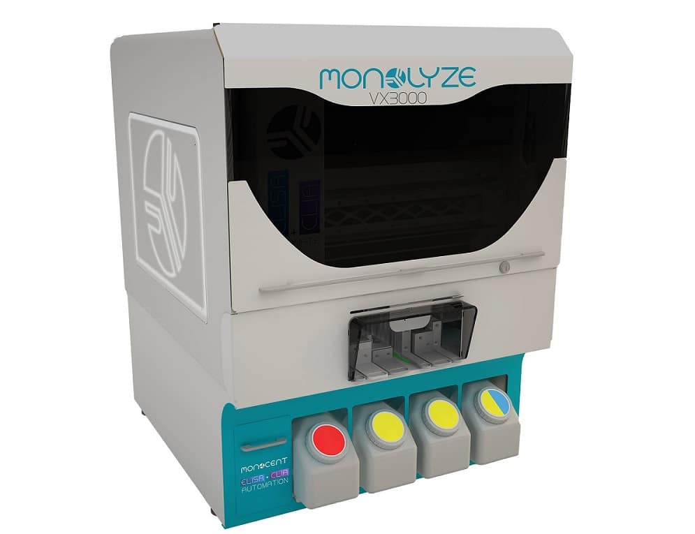 monocent-monolyze . The MONOLYZE laboratory instrument is designed and validated to automate IVD tests. (Credit: Monocent)