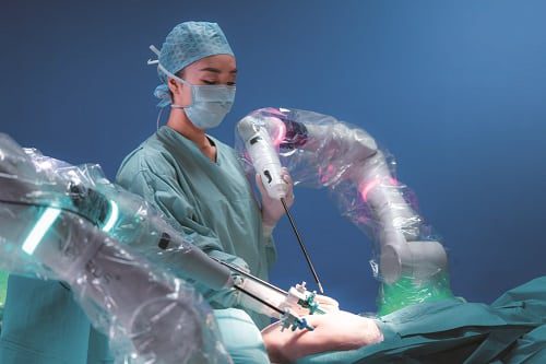 CMR Surgical’s Versius system. (Credit: CMR Surgical)