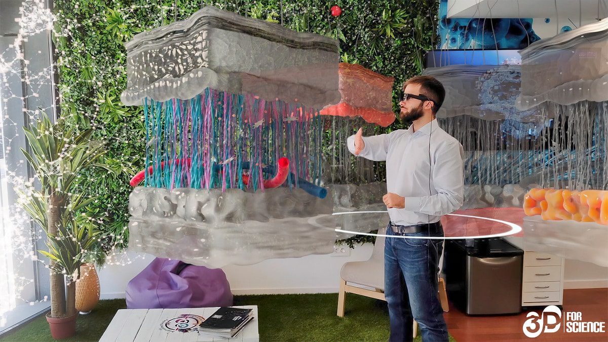 3DforScience's solution allows users to dive into a virtual world. (Credit: 3DforScience)
