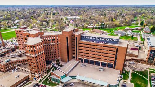The Hurley Medical Center seen from a drone. (Credit: Hurley Medical Center)