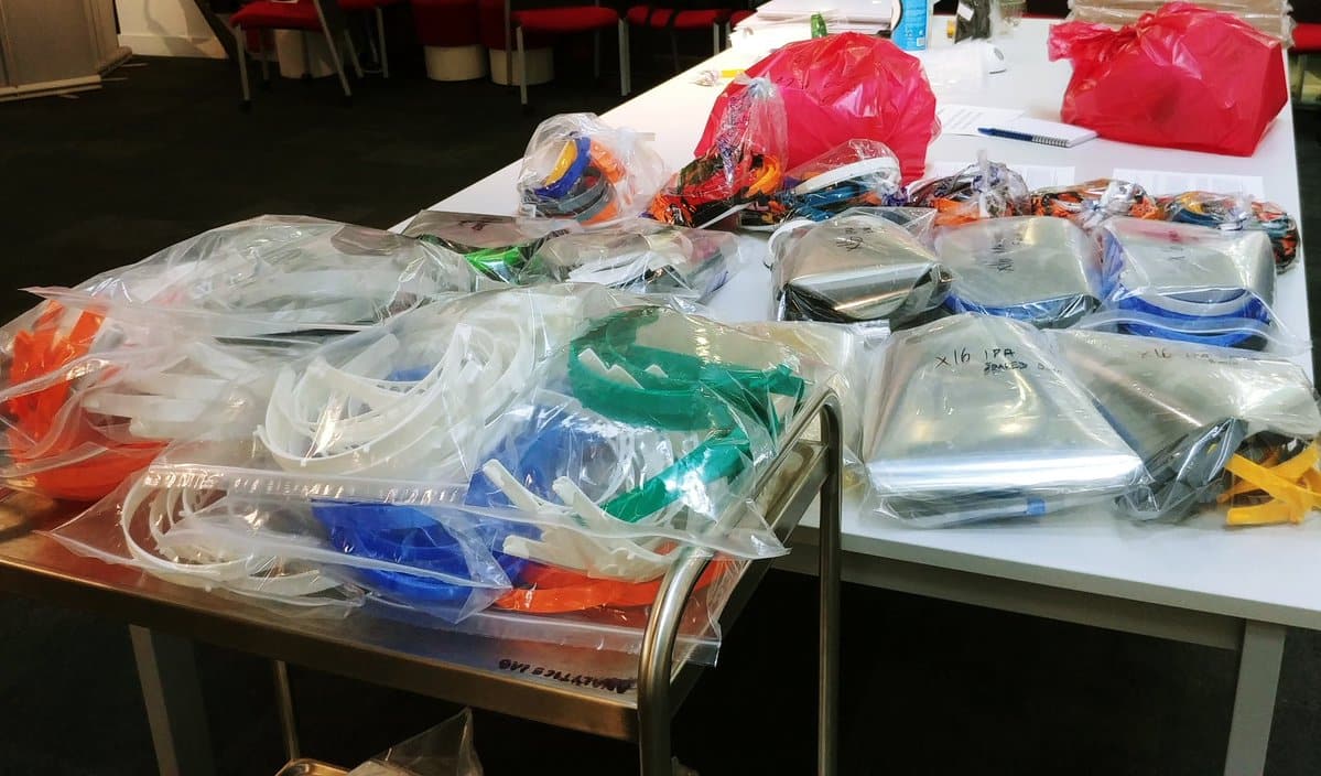 iforge 400 face shields ready for delivery. (Credit: iForge)