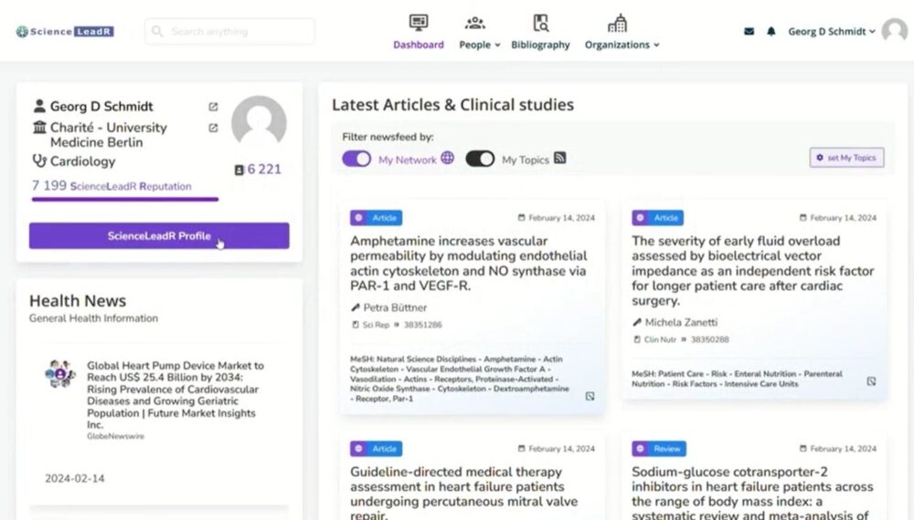 Dashboard example. Courtesy of Science LeadR.